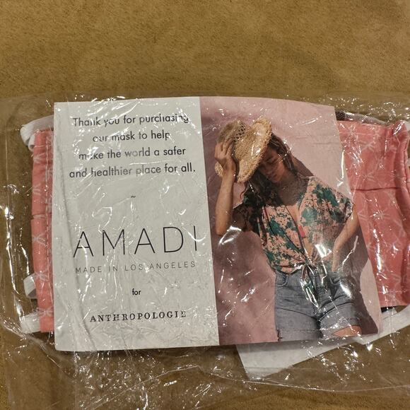 NEW Anthropologie Amadi Ear Loop Reusable Cloth Face Masks Pink Blue Plaid - Picture 4 of 6